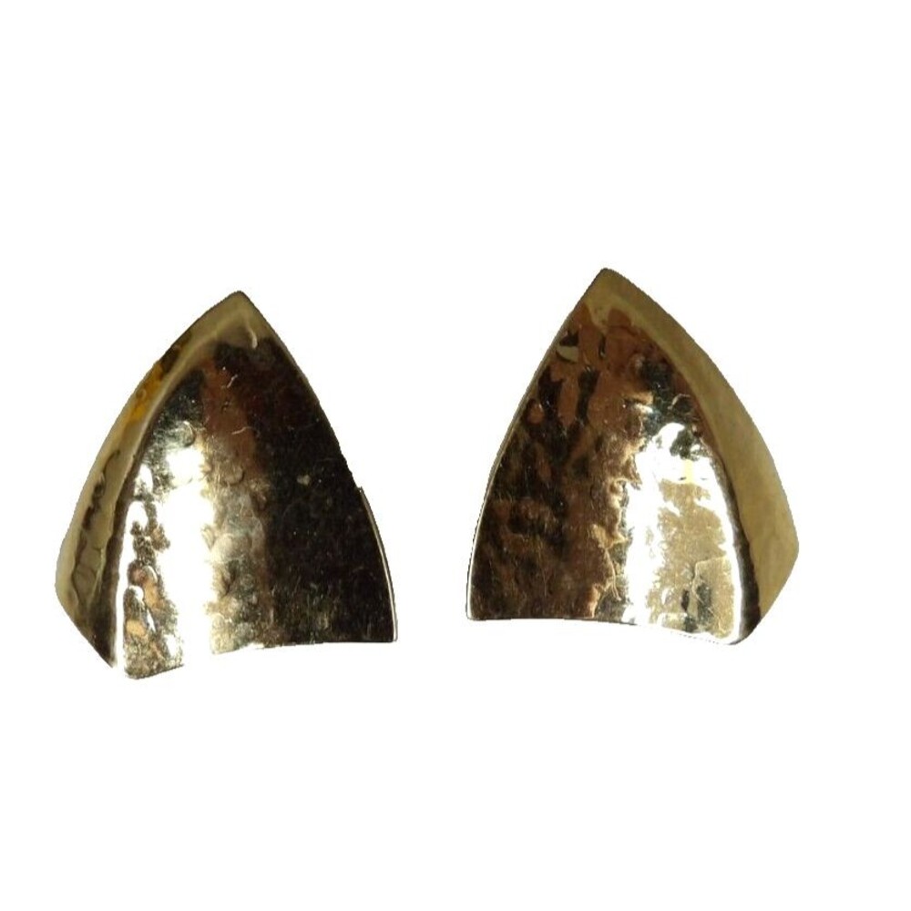 5 Pairs Goldtone Vintage Fashion Earrings Hoops Kite Triangle Shell Pierced - Picture 10 of 16